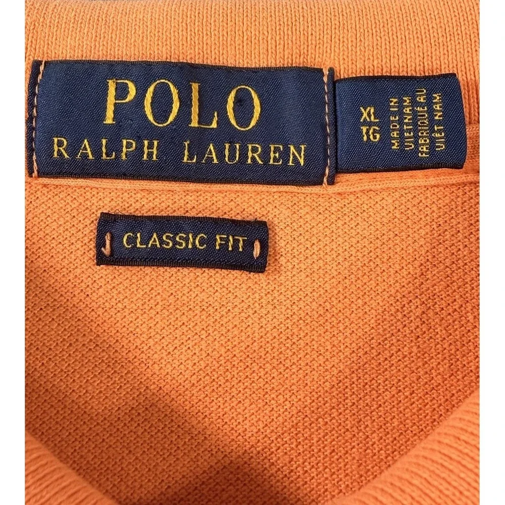 Polo Ralph Lauren Classic Fit Polo Shirt Orange Lime Pony Short Sleeve Men's XL
